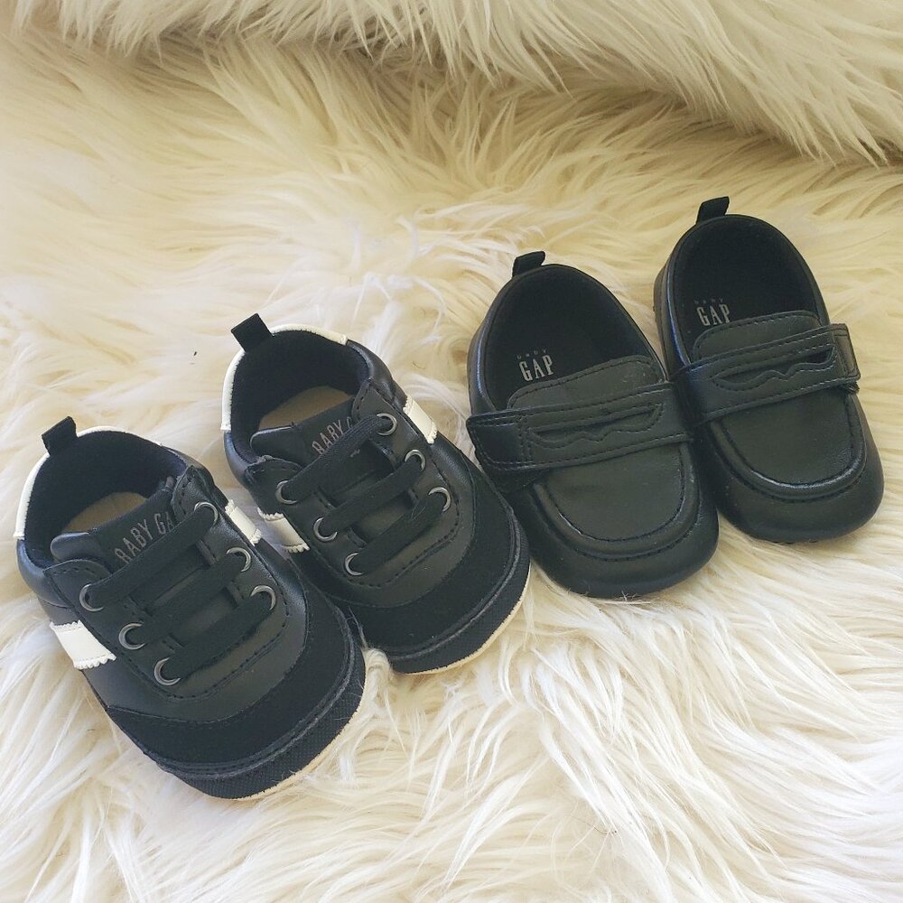 Gap Boy's Black Loafer & Sneaker Bundle SZ 12-18 M